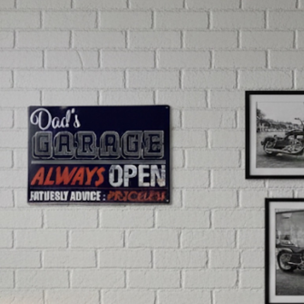 Metal Sign Garage Rules Nostalgic Vintage Style Wall Plaque Decoration 12 X 8 in - Picture 7 of 13